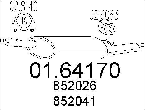 MTS 01.64170 - Глушник вихлопних газів кінцевий autocars.com.ua