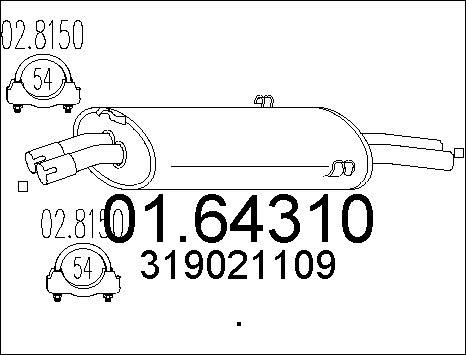 MTS 01.64310 - Глушник вихлопних газів кінцевий autocars.com.ua