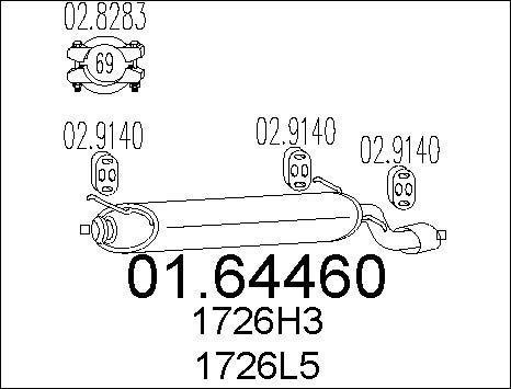 MTS 01.64460 - Глушник вихлопних газів кінцевий autocars.com.ua