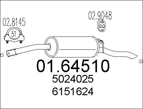 MTS 01.64510 - Глушник вихлопних газів кінцевий autocars.com.ua