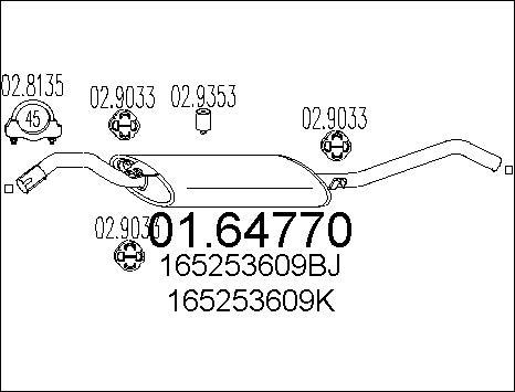 MTS 01.64770 - Глушник вихлопних газів кінцевий autocars.com.ua