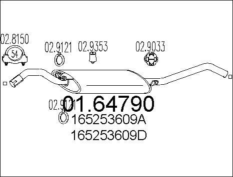 MTS 01.64790 - Глушник вихлопних газів кінцевий autocars.com.ua