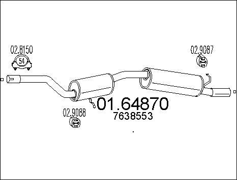MTS 01.64870 - Глушник вихлопних газів кінцевий autocars.com.ua