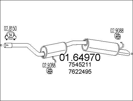 MTS 01.64970 - Глушник вихлопних газів кінцевий autocars.com.ua