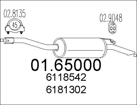 MTS 01.65000 - Глушник вихлопних газів кінцевий autocars.com.ua