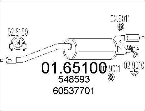 MTS 01.65100 - Глушник вихлопних газів кінцевий autocars.com.ua