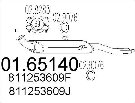 MTS 01.65140 - Глушник вихлопних газів кінцевий autocars.com.ua