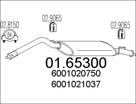 MTS 01.65300 - Глушник вихлопних газів кінцевий autocars.com.ua