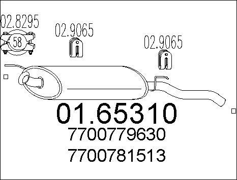 MTS 01.65310 - Глушник вихлопних газів кінцевий autocars.com.ua
