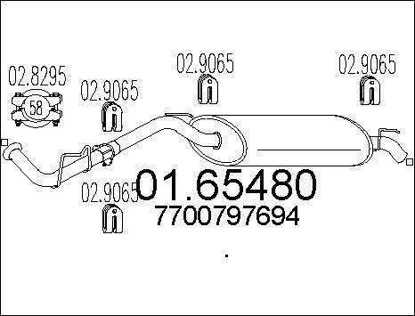 MTS 01.65480 - Глушник вихлопних газів кінцевий autocars.com.ua