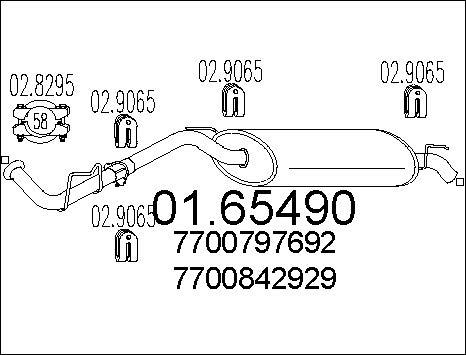 MTS 01.65490 - Глушник вихлопних газів кінцевий autocars.com.ua