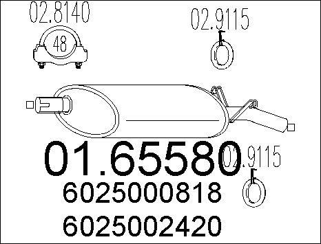 MTS 01.65580 - Глушник вихлопних газів кінцевий autocars.com.ua