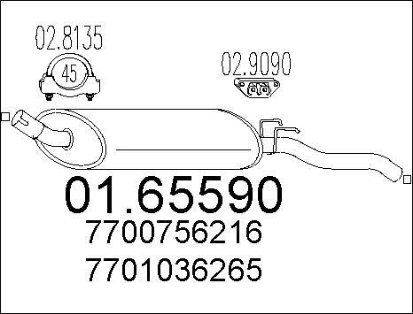 MTS 01.65590 - Глушник вихлопних газів кінцевий autocars.com.ua