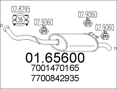 MTS 01.65600 - Глушник вихлопних газів кінцевий autocars.com.ua
