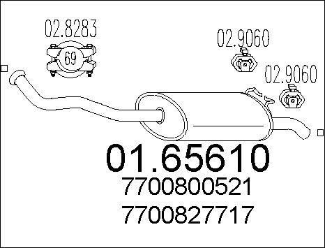 MTS 01.65610 - Глушник вихлопних газів кінцевий autocars.com.ua