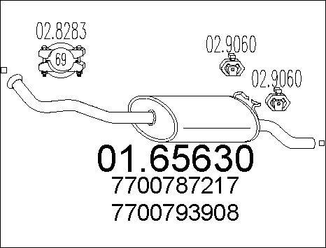 MTS 01.65630 - Глушник вихлопних газів кінцевий autocars.com.ua