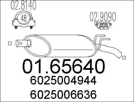 MTS 01.65640 - Глушник вихлопних газів кінцевий autocars.com.ua