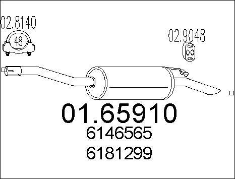 MTS 01.65910 - Глушник вихлопних газів кінцевий autocars.com.ua