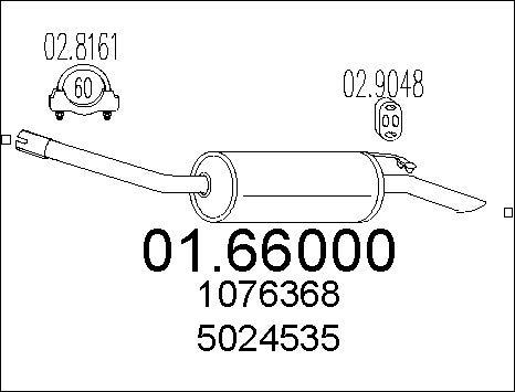 MTS 01.66000 - Глушник вихлопних газів кінцевий autocars.com.ua