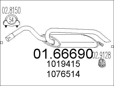MTS 01.66690 - Глушник вихлопних газів кінцевий autocars.com.ua
