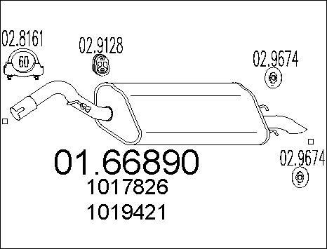 MTS 01.66890 - Глушник вихлопних газів кінцевий autocars.com.ua
