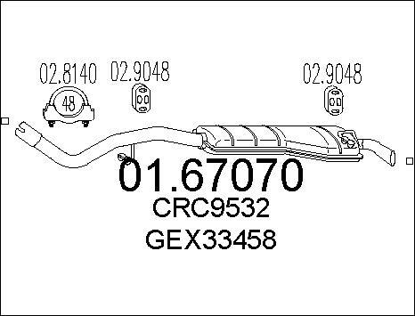 MTS 01.67070 - Глушник вихлопних газів кінцевий autocars.com.ua