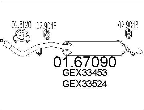 MTS 01.67090 - Глушник вихлопних газів кінцевий autocars.com.ua