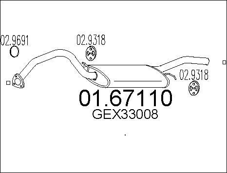 MTS 01.67110 - Глушник вихлопних газів кінцевий autocars.com.ua