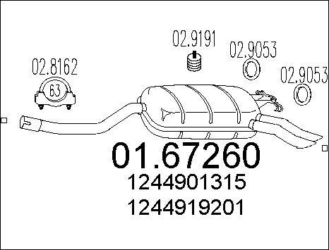 MTS 01.67260 - Глушник вихлопних газів кінцевий autocars.com.ua