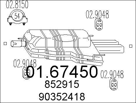 MTS 01.67450 - Глушник вихлопних газів кінцевий autocars.com.ua