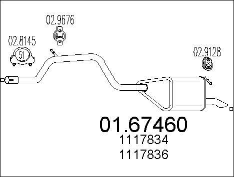 MTS 01.67460 - Глушник вихлопних газів кінцевий autocars.com.ua