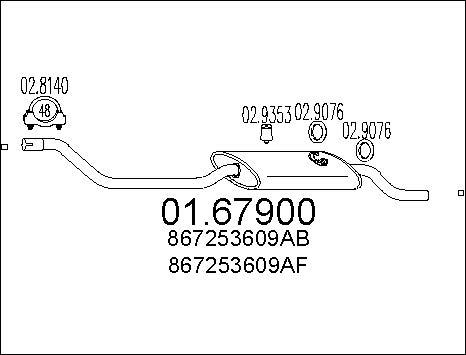 MTS 01.67900 - Глушник вихлопних газів кінцевий autocars.com.ua