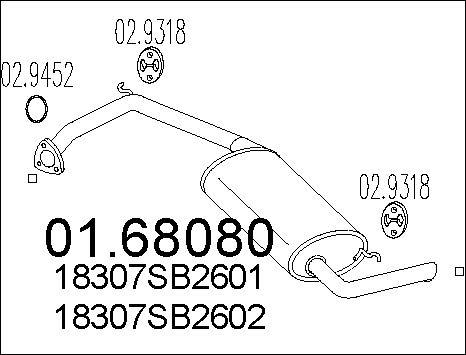 MTS 01.68080 - Глушник вихлопних газів кінцевий autocars.com.ua