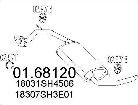 MTS 01.68120 - Глушник вихлопних газів кінцевий autocars.com.ua