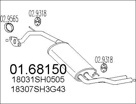 MTS 01.68150 - Глушник вихлопних газів кінцевий autocars.com.ua