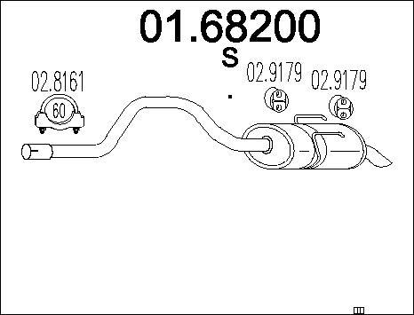 MTS 01.68200 - Глушник вихлопних газів кінцевий autocars.com.ua