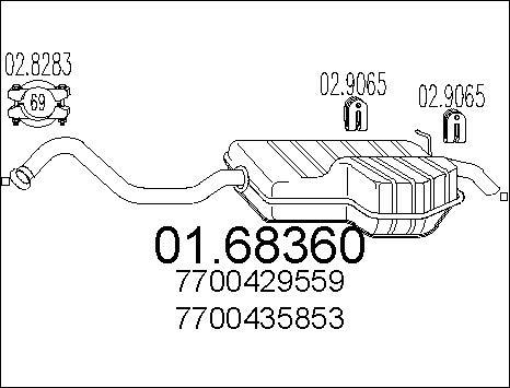 MTS 01.68360 - Глушник вихлопних газів кінцевий autocars.com.ua