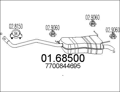 MTS 01.68500 - Глушник вихлопних газів кінцевий autocars.com.ua