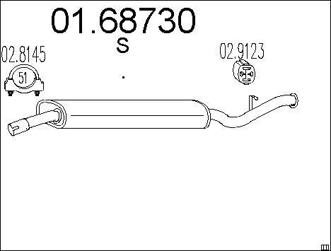 MTS 01.68730 - Глушник вихлопних газів кінцевий autocars.com.ua
