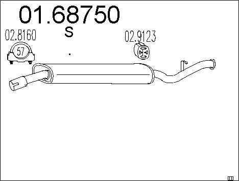 MTS 01.68750 - Глушник вихлопних газів кінцевий autocars.com.ua