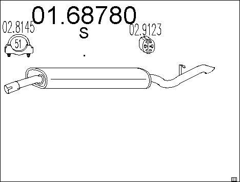 MTS 01.68780 - Глушник вихлопних газів кінцевий autocars.com.ua