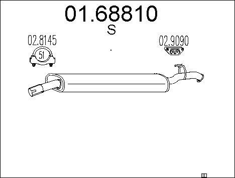 MTS 01.68810 - Глушник вихлопних газів кінцевий autocars.com.ua