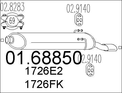 MTS 01.68850 - Глушник вихлопних газів кінцевий autocars.com.ua