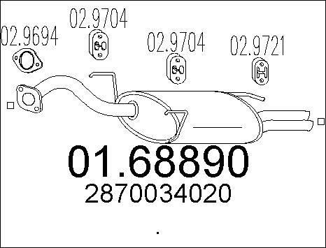 MTS 01.68890 - Глушник вихлопних газів кінцевий autocars.com.ua