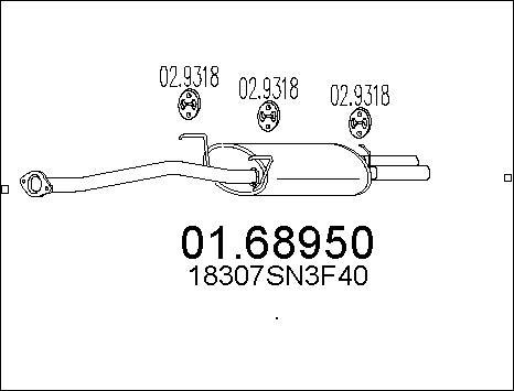 MTS 01.68950 - Глушник вихлопних газів кінцевий autocars.com.ua