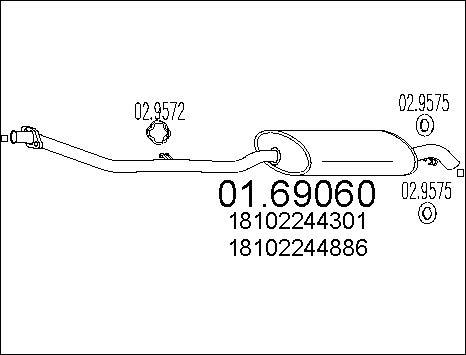 MTS 01.69060 - Глушник вихлопних газів кінцевий autocars.com.ua