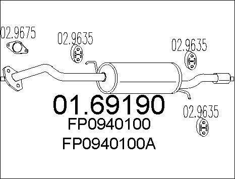 MTS 01.69190 - Глушник вихлопних газів кінцевий autocars.com.ua