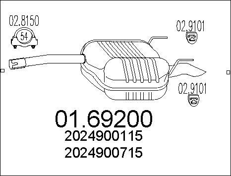 MTS 01.69200 - Глушник вихлопних газів кінцевий autocars.com.ua