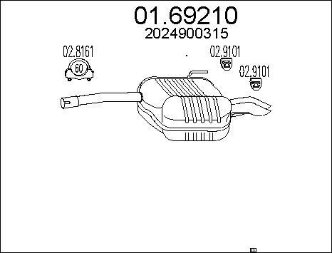 MTS 01.69210 - Глушник вихлопних газів кінцевий autocars.com.ua