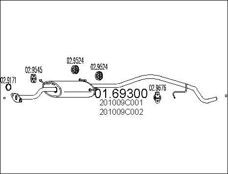 MTS 01.69300 - Глушник вихлопних газів кінцевий autocars.com.ua